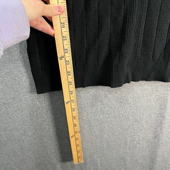 LOGO by Lori Goldstein Rayon Women Sweater Black Size XX-Small - Picture 4 of 7